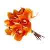 6 ks Dekorácia z umelých orchideí 3D tlačené hodvábne kvety Kovový drôtený stonok Orchidea Kvetinové dekorácie pre