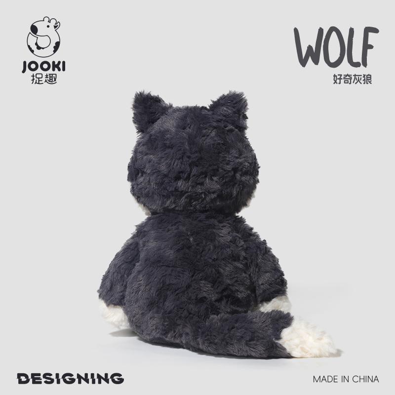 Nice Cuddly Cartoon Plush Toys Gray Wolf High Quality Fluffy Sitting Pose Doll Warm Cozy Children Companion Xmas Gift Home Decor