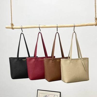 Bolsa de Ombro PU Sólida Bolsa Feminina da Moda Bolsa de Ombro Retrô e Simples