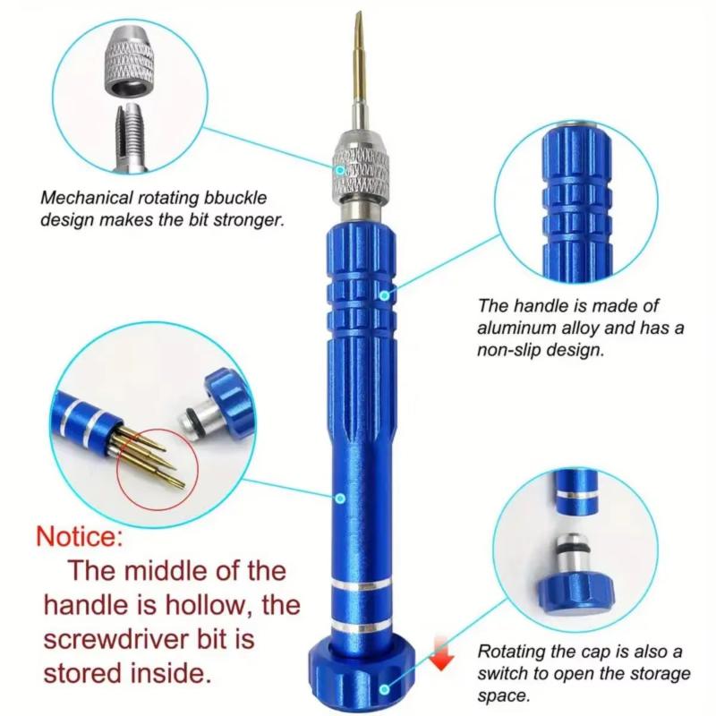1 Set 5 In 1 Multifunctional Small Screwdriver Kit Repair Tool For Eyeglass Sunglasses Electronics Cellphone Jewelry And More