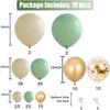 161-teiliges graugrüngoldenes Latex-Ballonset, geeignet für Geburtstagsfeiern, Hochzeiten, Valentinstags-Partydekoration