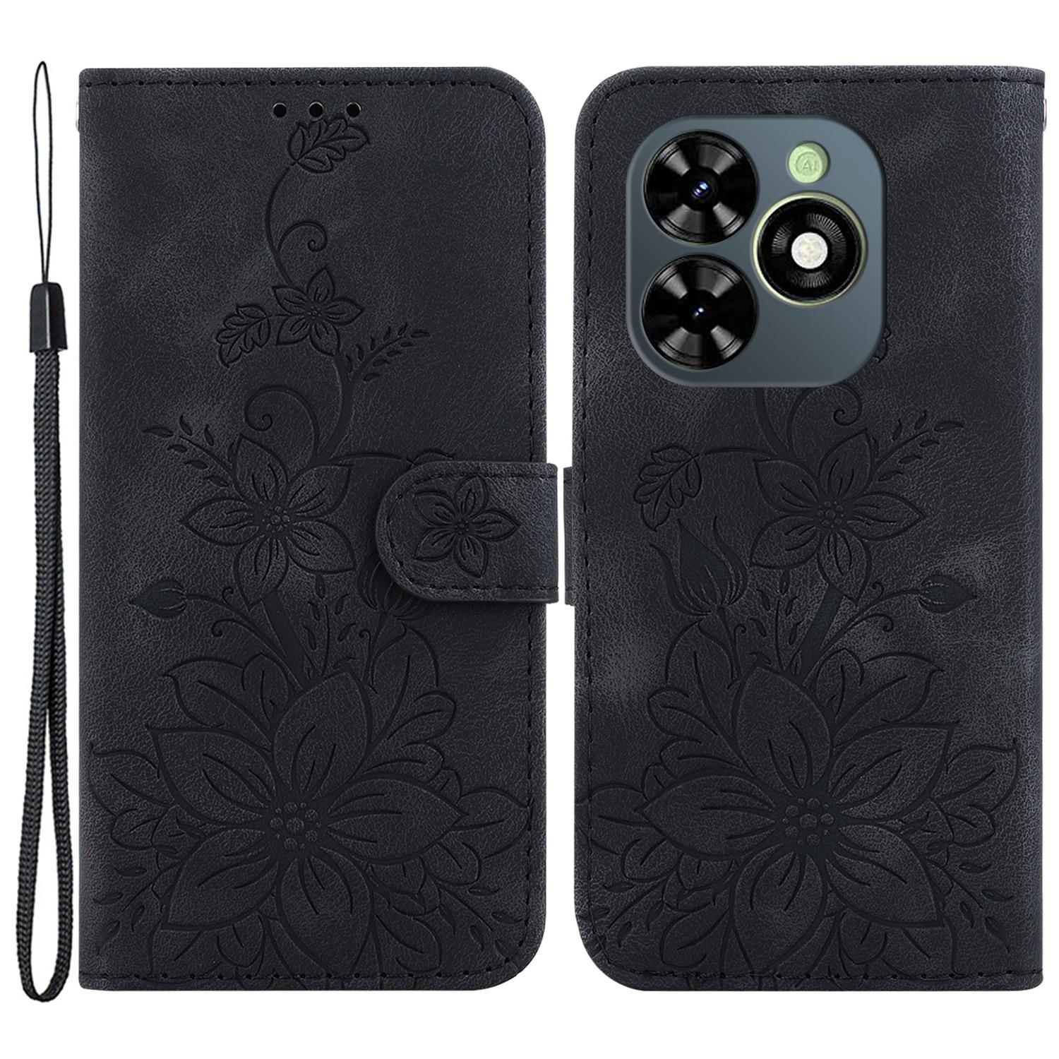 

For Infinix Smart 8 4G/Smart 8 HD 4G/Hot 40i PU Leather Phone Case Imprinted Flower Wallet Cover A