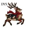 Holiday Fabric Craft DIY Christmas Patchwork Kit, Adult Sewing Handcrafted Set with Beginner Projects Pre-Cut Squares, Animals for Beginners Art