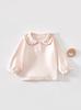 Baby Girl Velvet Lapel Top - Comfortable Spring/Autumn Base Layer Toddler Wear