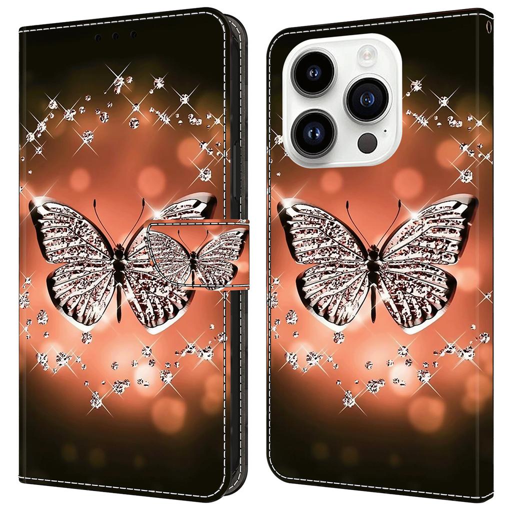 For iPhone 16 Pro Max Case 3D Pattern PU Leather Wallet Phone Cover with Stand