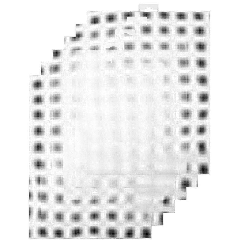 AEE4-6 Pieces Plastic Canvas Sheets, Embroidery Eyelet Nets, Plastic Mesh Sheets For DIY Handmade Knitting Projects белый