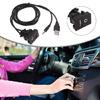 Practical USB Extension Cord Dashboard Panel Mount USB+ 3.5mm Port Plug