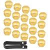 Lug Nut Covers 20pcs 17mm Universal Car Tire Wheel Hub Cover Lug Bolt Screw Cover Protective Cap Gold