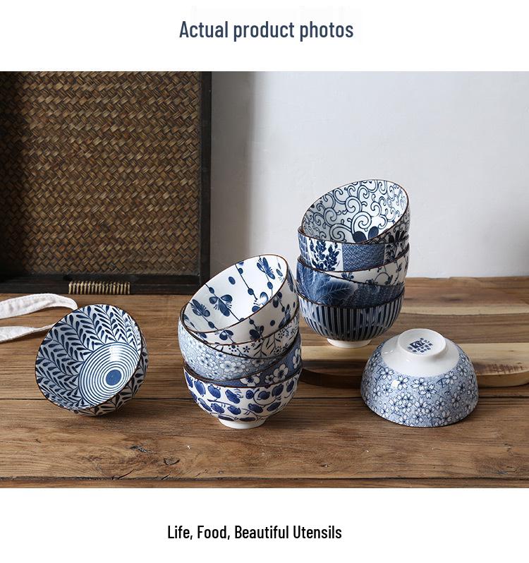 Microwaveable Japanese Ceramic Rice and Soup Bowl Set