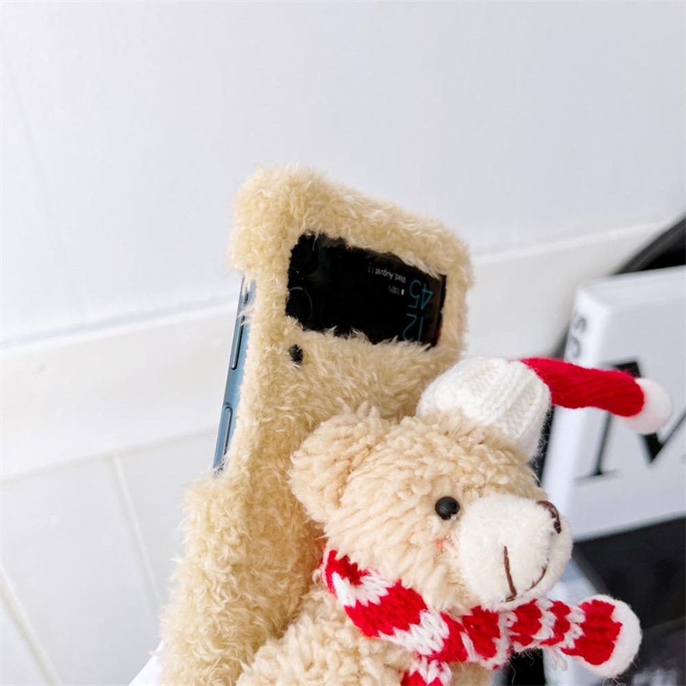 Half-wrapped Z Flip 3 Phone Cover Folding Phone Case Z Flip 4 Bear Phone Case  Girls Gift