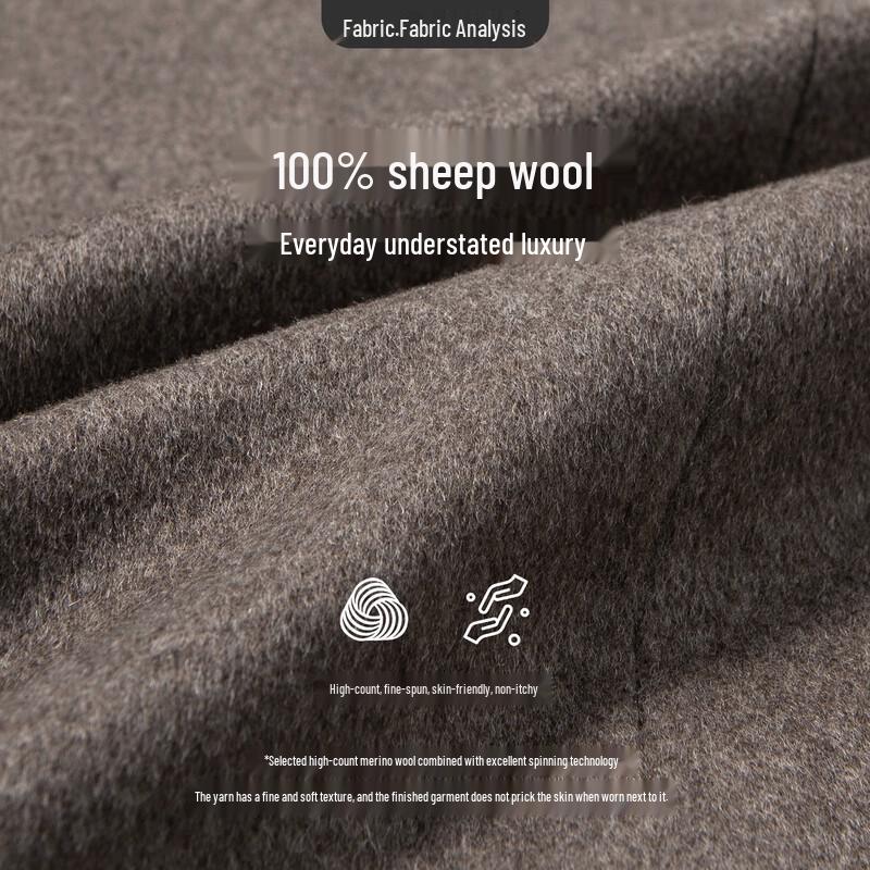 Navigare Men's 100% Wool Mid-Length Overcoat