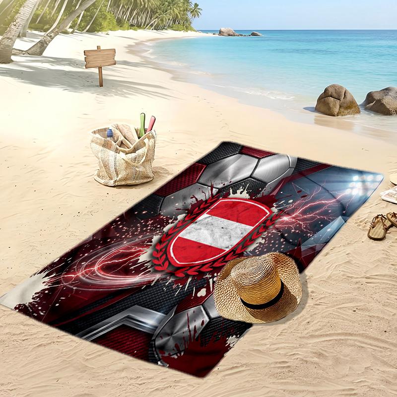 Österreich Fußball Druck Strandtuch Schnelltrocknend Super Saugfähig Weiches Badetuch zum Schwimmen Strand Reisen Fan Souvenir Geschenk