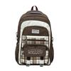 Schoolbag wholesale 1011 large capacity student schoolbag plaid contrasting color college style multi-layer backpack short trip backpack female
