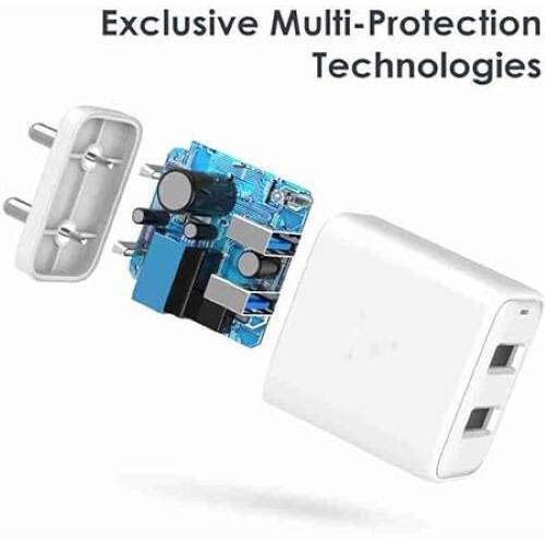 RSINC 12W 2.4A Multiport Handy-Ladegerät mit abnehmbarem Kabel Typ-c Wandladegerät B0CZS2FD7F