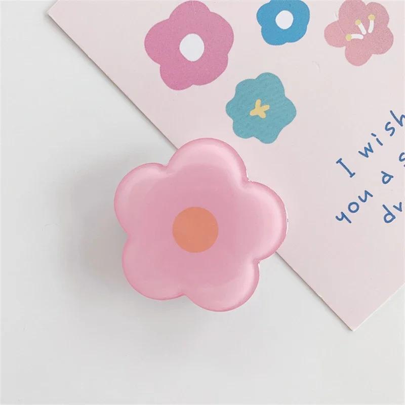 IPones 15 Finger Ring Griptok Expanding Stand Cute Flower Folding Expandable Mobile Phone Grip Holder Socket Pocket Support for