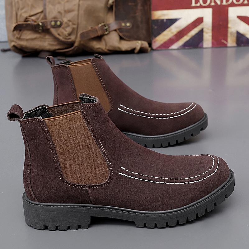 

Boots Men PU Matte Leather European and American Business Chelsea Boots Size Outdoor Training Boots 37-47 Men Boots 47