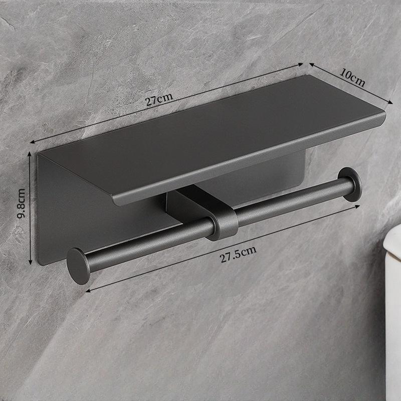 Stainless Steel Toilet Paper Holder with Phone Shelf Bathroom Tissue Holder Toilet Paper Roll Holder