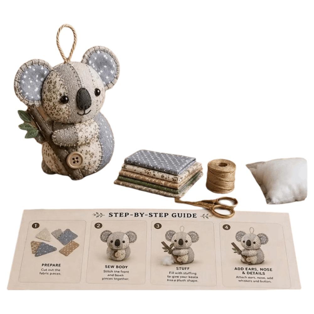 Handmade DIY Patchwork Animal Kit Vintage DIY Craft Set Hand Sewing Kit Travel Activity