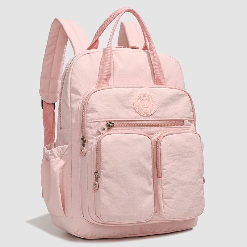 Fashion Woman Backpack Waterproof Nylon Soft Handle Solid Multi-pocket Travel Zipper Feminina School Bags Laptop Backpack