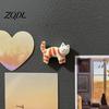 Metal Surfaces Magnetic Decor 5Pcs Cartoon Cat Refrigerator Magnet Set, Hand-painted Kitten for Fridge Lover Magnets Locker Whiteboard, Kitchen