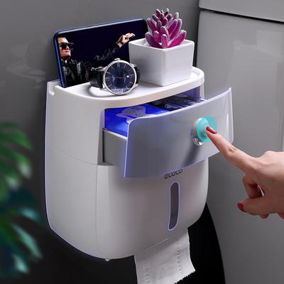 Waterproof Toilet Paper Holder Plastic Paper Towels Holder Wall Mounted Bathroom Shelf  Storage Box Portable Shelf