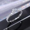 Women Trendy Shiny Crystal Ring Simplicity Elegant Temperament Engagement Wedding