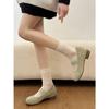 French thick heel light mouth single shoes spring and autumn versatile small height increase soft sole Mary Jane shoes