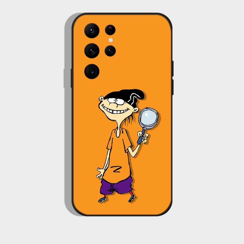 Cartoon Ed Edd N E-Eddy Phone Case for SamsungS24,S23,S22,S21,S20 Ultra Pro S10,S30Plus,20 Ultra Black Cover
