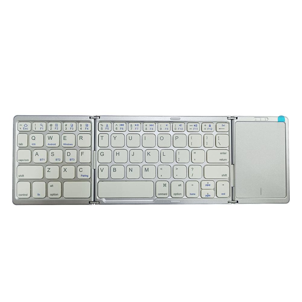 Foldable Bluetooth Keyboard 2024 Small Keyboard Foldable and Wireless Foldable Bluetooth Keyboard with Touchpad Trifold