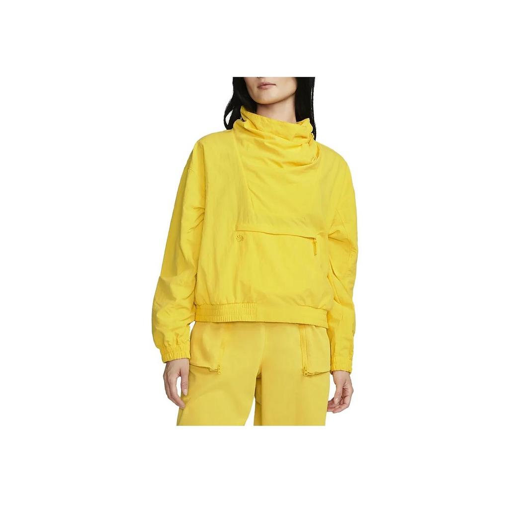 Nike Sportswear Tech Pack Solid Zip Pocket Woven Collar Jacket Women Outerwear Yellow DQ6658-719