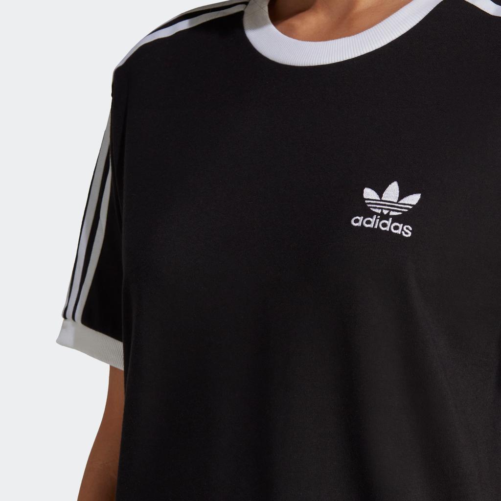 Adidas Originals Adicolor Classics Brand Logo Three Stripes Sports Casual Short Sleeve Round Neck T-Shirt Women Tops Black IB7407