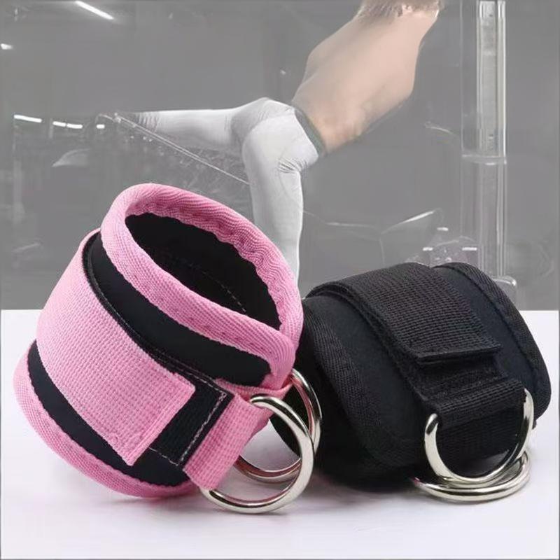 Double Cable Adjustable Ankle Straps Universal Size Padded Cuffs for Gym Home Leg Glute Workout for Adults