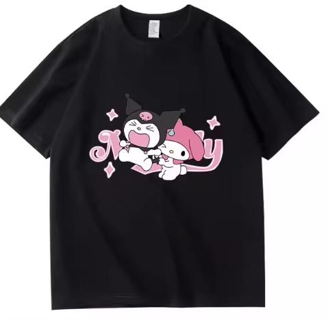 2026 Neues Mode Rundhals Kurzarm T-Shirt Frühling Sommer Kuromi Damen T-Shirt Unisex Trendiges Top