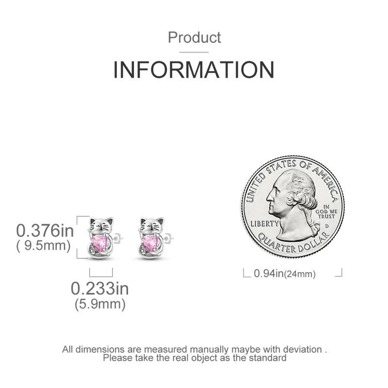 New 925 Silver Ear Jewelry Cats Dogs Cute Pets Design Stud Earrings Trendy Female Luxury Fine Engagement Wedding Earring