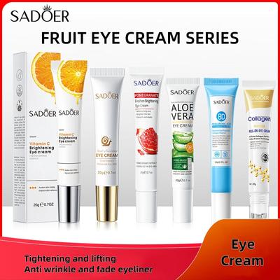 SADOER Crème Contour des Yeux Éclaircissante à la Vitamine C, Hydratante, Hydratante et Éclaircissante pour les Yeux