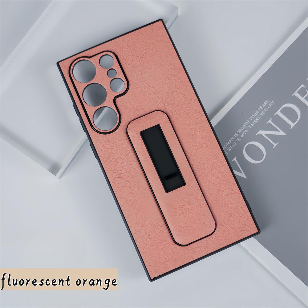 Military Soft PU Leather Push-pull Bracket Grip Stand Case For Samsung Galaxy S24 S23 S22 S21 Plus Ultra Business Armor Funda