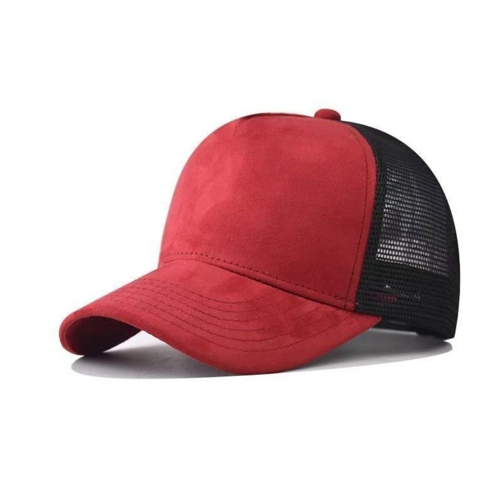 

Adjustable Men Baseball Hat Suede Women Sunshade Hat Soft Mesh Peaked Cap Spring красный