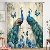 2pcs,2D Plane Printing Contemporary Curtains Peacock Elegance(2) Durable Polyester (without Rod) Gifts Ldeal for Living Room and