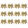 12 Pcs Red Green Dot Christmas Bow Rustic Burlap Bow with Green Furry Hair And Santa Hat for Xmas DIY Crafts Party Decoration