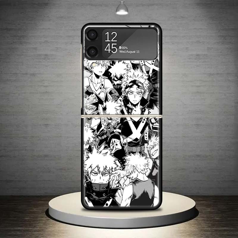Bakugou Katsuki MHA My Hero Phone Case For Samsung Galaxy Z Flip 7 6 5 4 3 5G Shockproof Cover Z Flip7 Flip6 ZFlip5 Flip3 Flip4