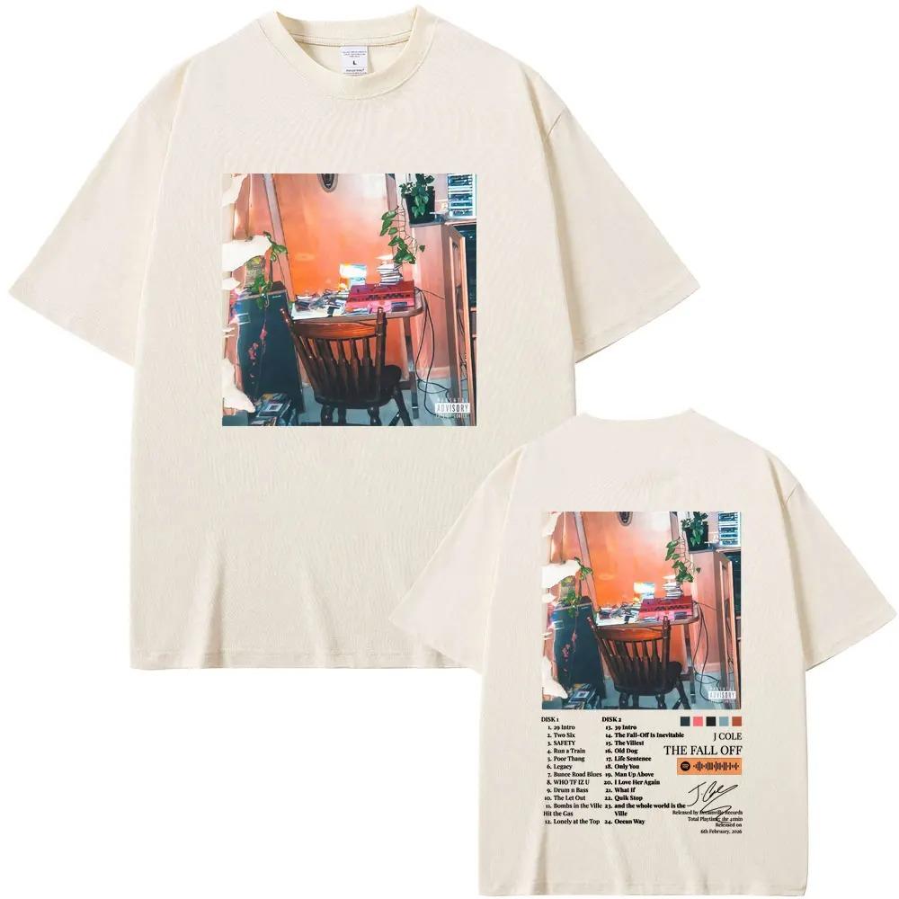 2026 Rapper J Cole The Fall Off Album Graphic Print Tshirt Unisex Women Hip Hop Fashion Tshirts Cotton Casual Oversized T Shirts S