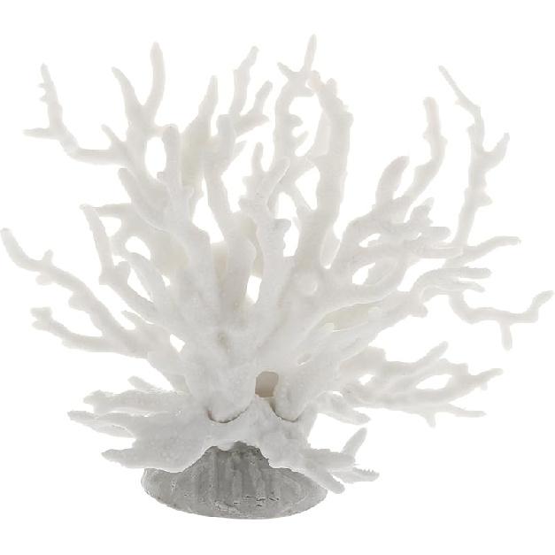 Colorful Coral Reef Decor, Mini Faux Coral Decor for Aquarium Decorations, 6.5x5.83inch (White)