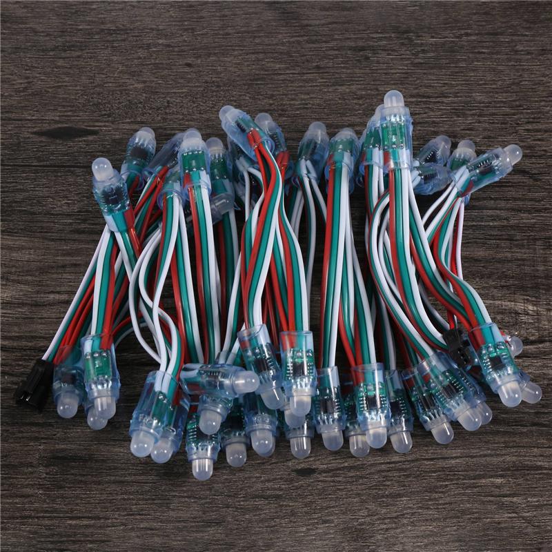 50Pcs WS2811 RGB LED Pixels Light Individually Addressable 12Mm Diffused Digital Full Color LED Pixel Module Light DC12V
