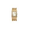 "Japanese Quartz Women's Hip Hop Square Watch with Diamond Waterproof Analog Display Gold Chain Band Fashion Accessory"
