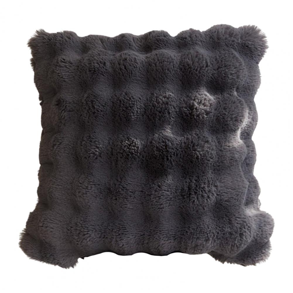 

Faux Rabbit Fur Blanket Cozy Plush Blanket Plush Velvet Blanket Pillow Set Ultra-soft Microfiber Cover with for Sofa for Luxury Other сірий
