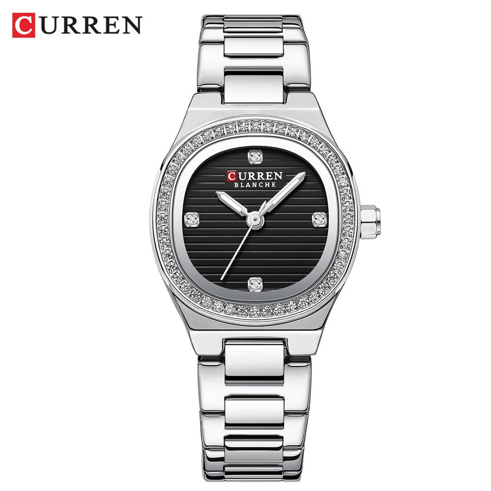 CURREN 9101 Women s Quartz Watch: Small Dial, Waterproof, Steel Band, Casual Style.