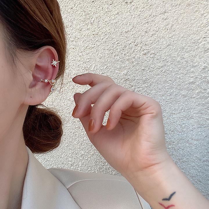 Diamond-set Ear Clips, Cold Wind Temperament, Earbone Nails, No Ear Holes, Fairy Energy, Mori Super Fairy