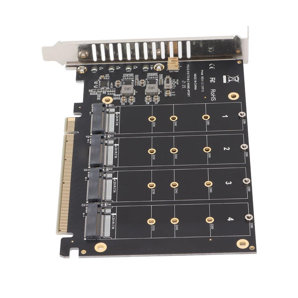 Adapter Card NVME M.2 To PCIE X16 4 Ports 32Gbps Expansion Card Hard Drive Reader Computer