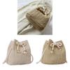 Borsa a secchiello tessuta a mano con chiusura a coulisse per uso quotidiano casual estivo