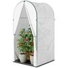 Mini Greenhouse, Portable Green House with Roll-Up Door, PE Base, Small Greenhouse, 100 x 100 x 195 cm, White